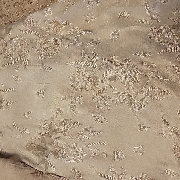 VTG MAGIC 1980s Tan Floral Embroidered Tie Back Sleeveless Circle Dress - Picture 14 of 16